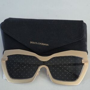 Dolce & Gabbana Gold Frame Sunglasses with Black Lenses